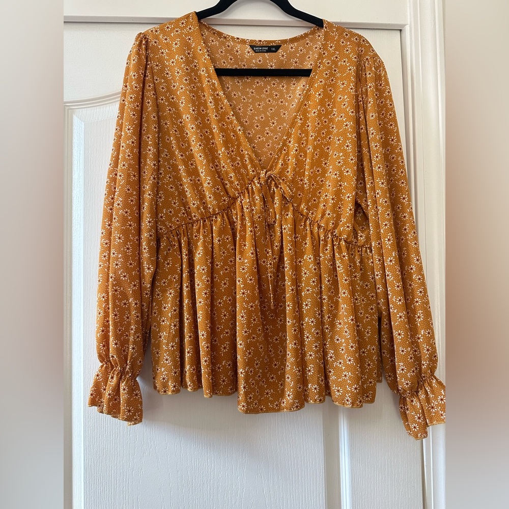 Mustard Floral Top